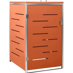 vidaXL enkelt skraldespandsskjuler 69x77,5x112,5 cm rustfrit stål - Affaldsspandsskjulere Hot