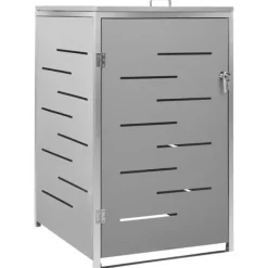 vidaXL enkelt skraldespandsskjuler 69x77,5x112,5 cm rustfrit stål - Affaldsspandsskjulere Clearance
