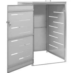 vidaXL enkelt skraldespandsskjuler 69x77,5x112,5 cm rustfrit stål - Affaldsspandsskjulere Clearance