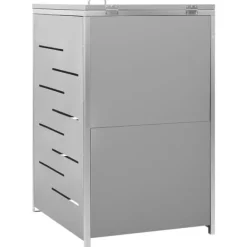vidaXL enkelt skraldespandsskjuler 69x77,5x112,5 cm rustfrit stål - Affaldsspandsskjulere Clearance