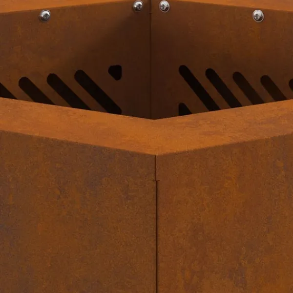 vidaXL Fire Pit Brown 38 x 38 x 51 cm Weathering steel New