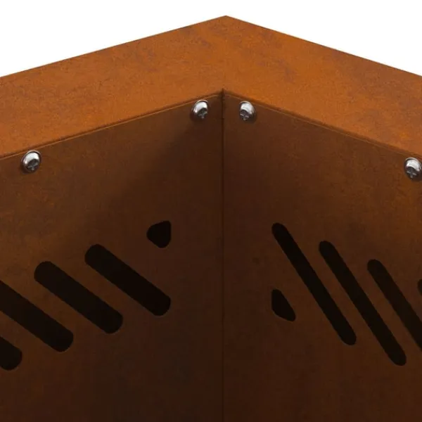 vidaXL Fire Pit Brown 38 x 38 x 51 cm Weathering steel New