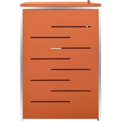 vidaXL firedobbelt skraldespandsskjuler 276,5x77,5x112,5 rustfrit stål - Affaldsspandsskjulere Best