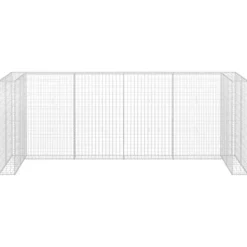 vidaXL gabionvæg til affaldsspand 320x100x120 cm galvaniseret stål - Affaldsspandsskjulere New