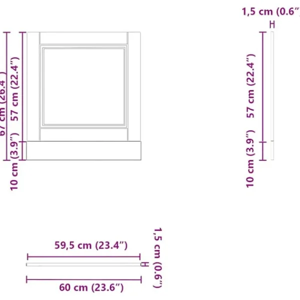 vidaXL Opvaskemaskiner>låge til opvaskemaskine Porto 60x1,5x67 cm egetræsfarvet