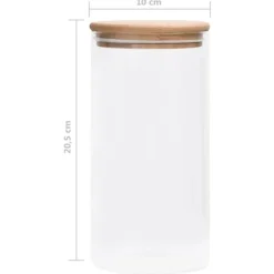vidaXL opbevaringsglas med bambuslåg 4 stk. 1200 ml - Kagedåser Outlet