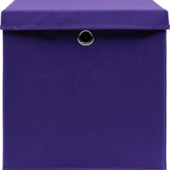vidaXL opbevaringskasser med låg 10 stk. 28x28x28 cm lilla - Opbevaringskasser Best