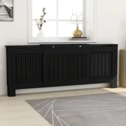 vidaXL radiatorskjuler 205 cm MDF sort - Radiatorer – tilbehør New