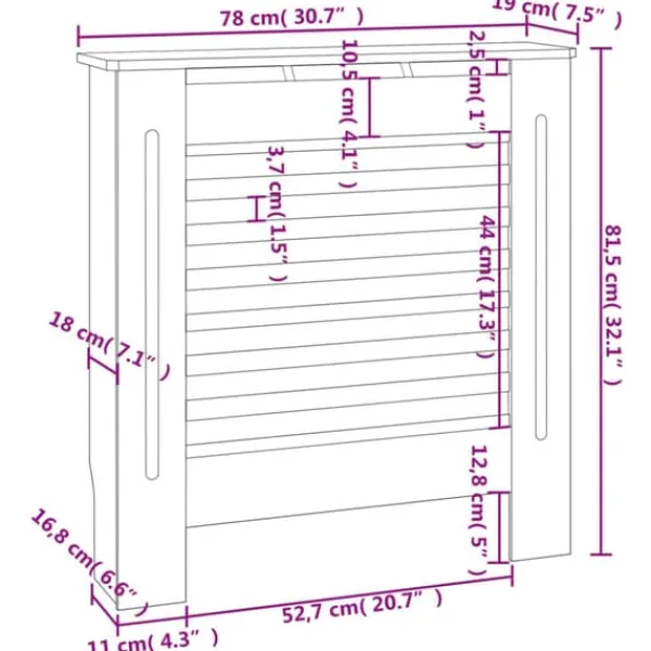 vidaXL Radiatorer>radiatorskjuler 78 cm MDF hvid - Radiatorer – tilbehør