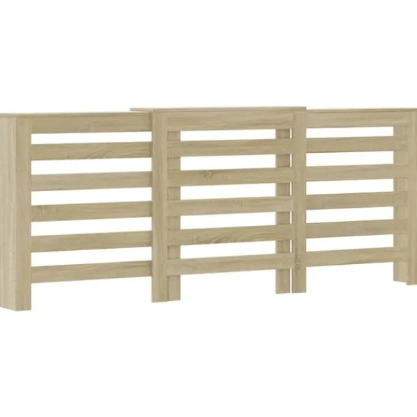 vidaXL Radiatorer>radiatorskjuler 205x21,5x83,5 cm konstrueret træ sonoma-eg