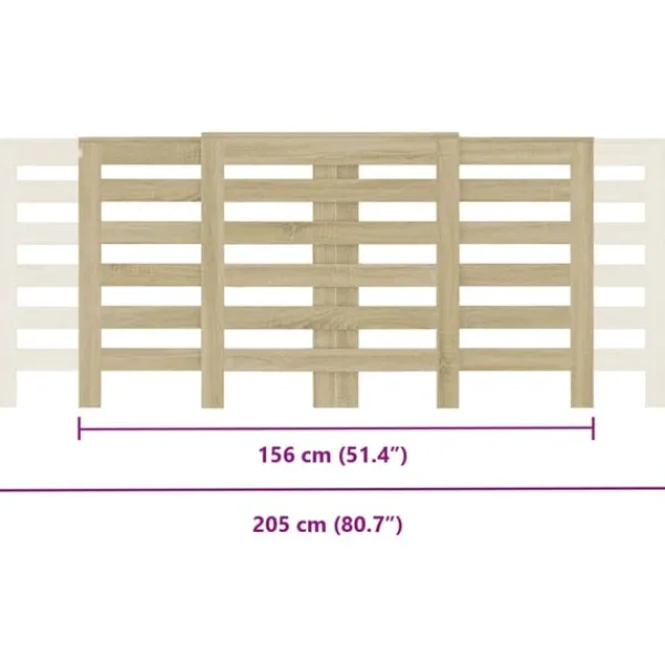 vidaXL Radiatorer>radiatorskjuler 205x21,5x83,5 cm konstrueret træ sonoma-eg