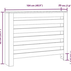 vidaXL radiatorskjuler 104x20x82 cm konstrueret træ sort New