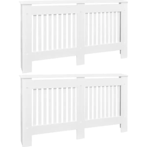 vidaXL Radiatorer>radiatorskjulere 2 stk. MDF 152 cm hvid - Radiatorer – tilbehør