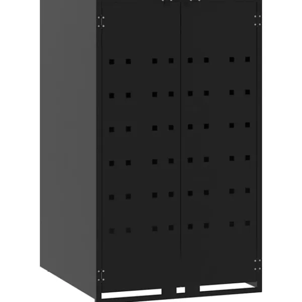 vidaXL skraldespandsskjuler 414x79x117 cm 6 rum stål sort Hot