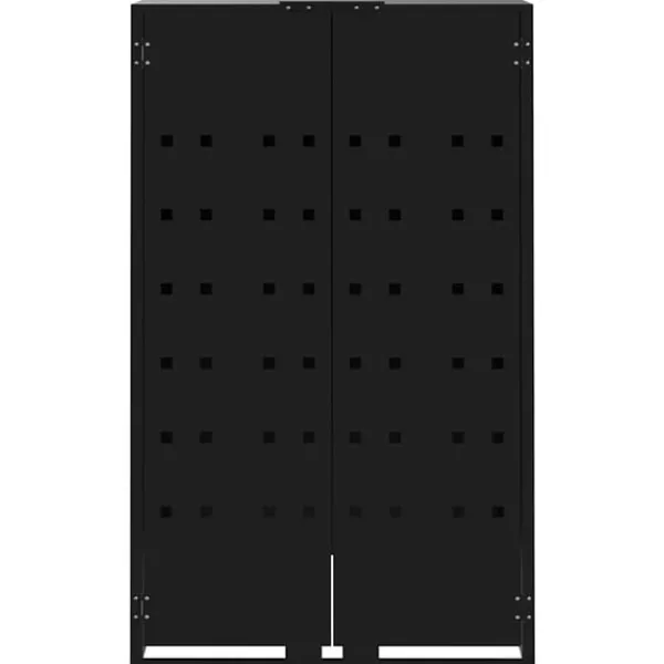 vidaXL skraldespandsskjuler 414x79x117 cm 6 rum stål sort Hot