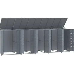 vidaXL skraldespandsskjuler 345x79x117 cm 5 rum stål grå Discount