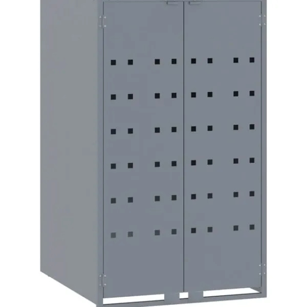 vidaXL Tilbehør Til Affaldshåndtering>skraldespandsskjuler 69x79x117 cm 1 rum stål grå