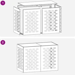 vidaXL Sort Stål 100 x 50 x 70 cm Slidstærk Airconditiondække Clearance