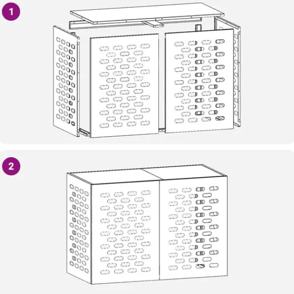 vidaXL Sort Stål 100 x 50 x 70 cm Slidstærk Airconditiondække Clearance