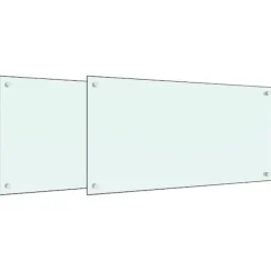 vidaXL Måtter & Gitter Til Køkkenvaske>stænkplader 2 stk. 80x50 cm hærdet glas hvid