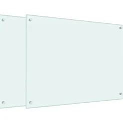 vidaXL Måtter & Gitter Til Køkkenvaske>stænkplader 2 stk. 80x60 cm hærdet glas hvid