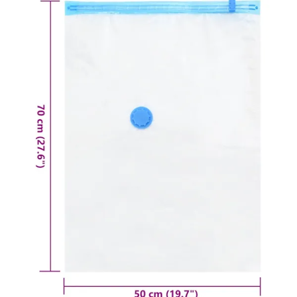 vidaXL Vakuumopbevaringsposer 20 pcs Gennemsigtig og blå 70 x 50 cm Best
