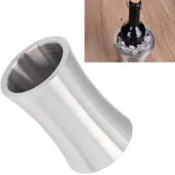 Vinhink 2L Kapacitet Silver Smal form Modern stil Dubbel vinflaska kylare i rostfritt stål för bar Clearance