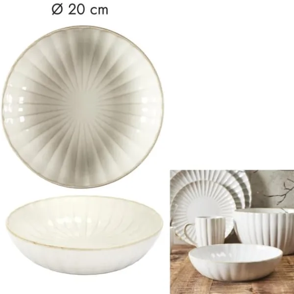 Tallerkener & Bordservicer>Vlora dyb tallerken 20cm beige