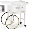 Popcornmaskiner>Vognbund til popcornmaskine med retro skab 51 x 37 cm - hvid og guld