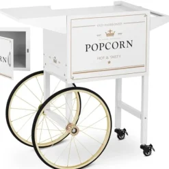 Popcornmaskiner>Vognbund til popcornmaskine med retro skab 51 x 37 cm - hvid og guld