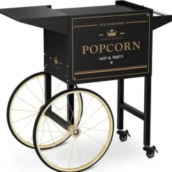 Popcornmaskiner>Vognbund til popcornmaskine med retro skab 51 x 37 cm - sort og guld