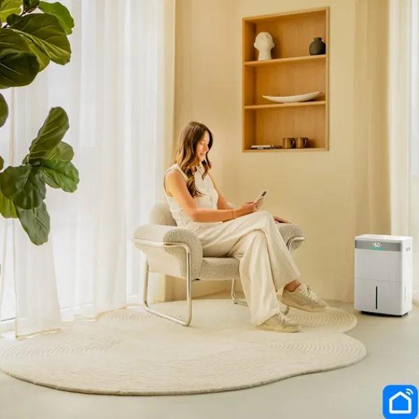 Vonroc Luftaffugtere>Affugter 40L/dag | Til rum op til 50 m² | Wi-Fi/App-styring | Sølvionfilter & Kulfilter | Støjsvag | Tørrefunktion | LED-indikator