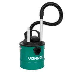 Vonroc Grovstøvsugere>Askestøvsuger - 20V | 12L | HEPA filter | Blæsefunktion | Til Pejs, Grill, Brændeovn | Inkl. 2x 2.0Ah akku og oplader