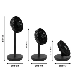 Vonroc Ventilatorer>BREEZE - Ventilator – Trådløs - Støjsvag (< 44 dB) – Sort | Inkl. Fjernbetjening