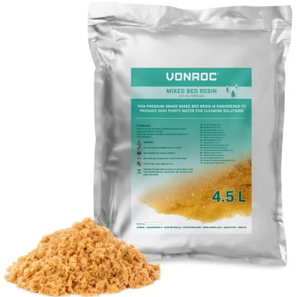 Vonroc DI Vandfilter & 20m Haveslange | Spotfri Rengøring | Inkl. 4,5L Resin & Digital TDS-Måler | Til Vinduer, Biler & Solpaneler | Inkl. Tilbehør