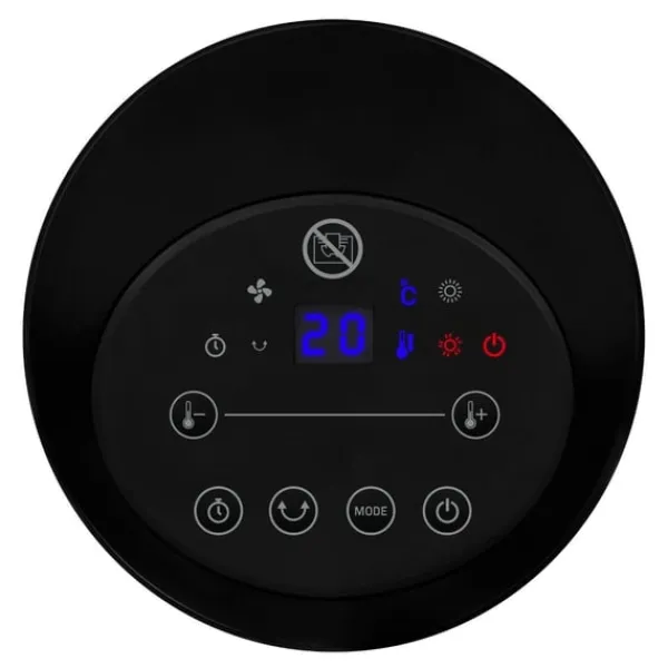 Vonroc Varmeblæser - 1800W | 20m2 - keramisk - svingfunktion | LED | 2 Indstillinger + Kold luft | Sort | Inkl. Fjernbetjening