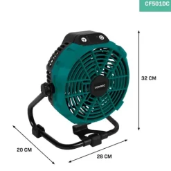 Vonroc Ventilator 20V – hybrid akku og strøm drevet | Solo | Ekskl. akku og oplader - Inkl. adapter Discount
