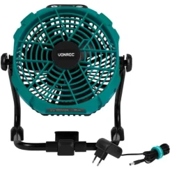 Vonroc Ventilator 20V – hybrid akku og strøm drevet | Inkl. 4.0Ah akku og oplader - Inkl. adapter