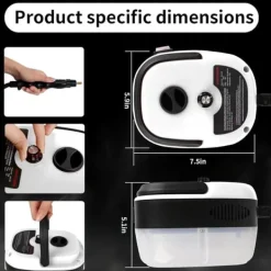 2500W damprenser håndholdt - trykdamper med 3 børstehoveder, 6 niveauer, 1000 ml vandtank Online