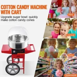 1000W Elektrisk Bomuldsslikmaskine - Kommerciel Candy Floss Maskine til Fester og Arrangementer New