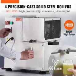 Juicepresser - Nyd Friskpresset Juice Derhjemme>800W elektrisk sukkerrørspresser med 661 LBS/H kapacitet, 4 ruller og stort 2,4" indløb. Effektiv og kraftfuld!