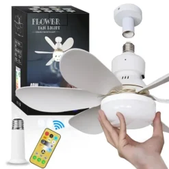 30W Loftsventilator E27 lampe 3 farve lys med fjernbetjening Online