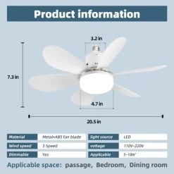 30W Loftsventilator E27 lampe 3 farve lys med fjernbetjening Online
