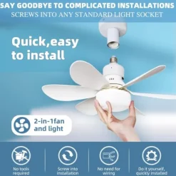 30W Loftsventilator E27 lampe 3 farve lys med fjernbetjening Online