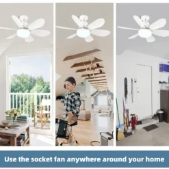 30W Loftsventilator E27 lampe 3 farve lys med fjernbetjening Online