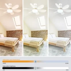 30W Loftsventilator E27 lampe 3 farve lys med fjernbetjening Online