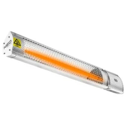 Terrassevarmere>2000W radiator, IP55, gylden halogenpære varmeelement, fjernbetjening, 2-trins effektjustering