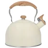 Whistling Kettle tekanna i rostfritt stål 2,5 L Whistling tekanna Ergonomiskt handtag Tekanna Beige New