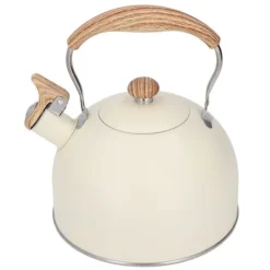 Whistling Kettle tekanna i rostfritt stål 2,5 L Whistling tekanna Ergonomiskt handtag Tekanna Beige New
