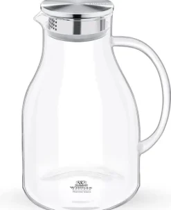 Karafler>Wilmax glaskaraffel 2,5 L i borosilikat, stållåg